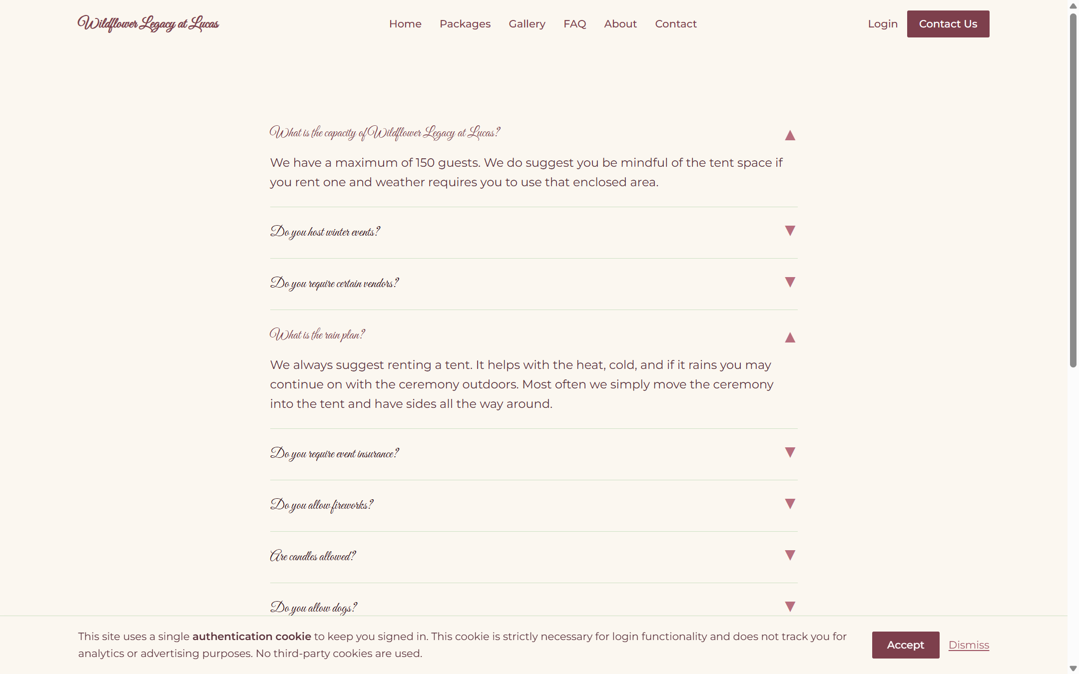 Expandable FAQ